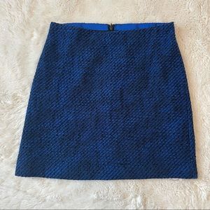 LOFT Blue Black Tweed Mini Skirt